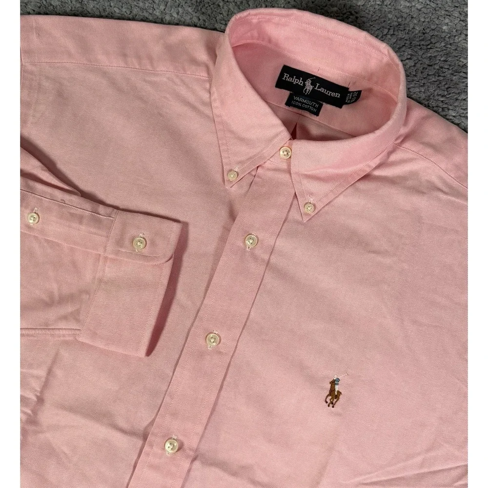 VTG Ralph Lauren Yarmouth Shirt Mens 16.5-32 Pink Oxford Cotton Button Down NWT